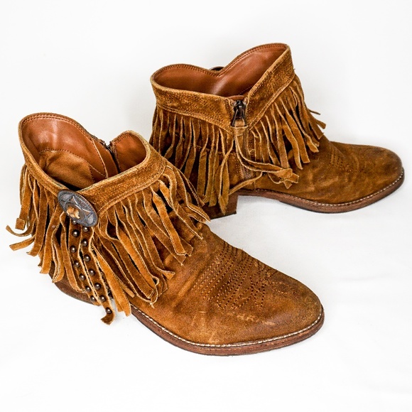 Sam Edelman Shoes - SAM EDELMAN Suede Leather Fringe Booties Boots 8